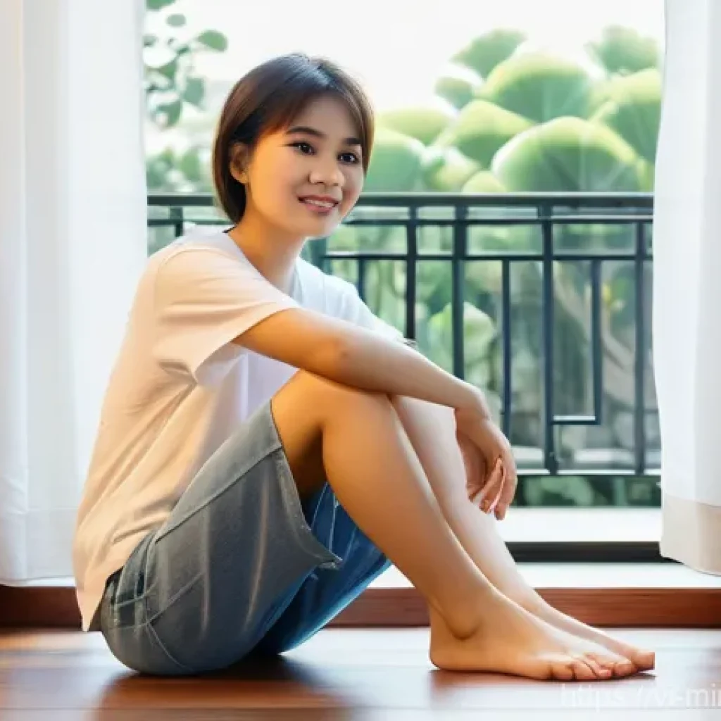 미니멀리즘 경제학의 도구와 기술 - **A Serene Minimalist Sanctuary:**
A young Vietnamese woman, in her late 20s, with short, neat h...