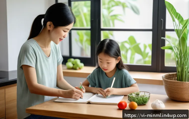 미니멀리즘 경제학과 환경 문제 - A Vietnamese family in a modest, cozy home setting practicing minimalist lifestyle: a mother and fat...